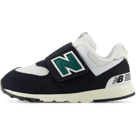 New Balance Black 574 Kids NEW-B Hook & Loop Sneakers