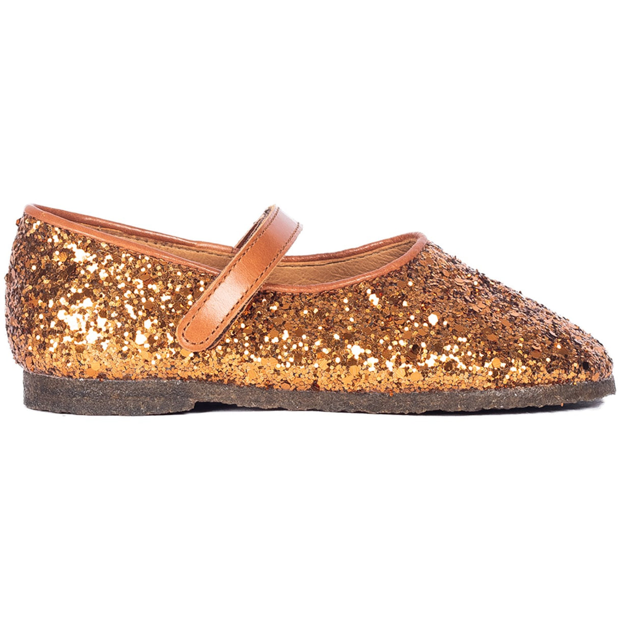 Angulus Bronze Glitter/Cognac Ballerina I Funklende Glitter