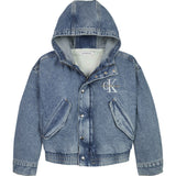 Calvin Klein Modern Blue Cf Denim Hooded Jakke