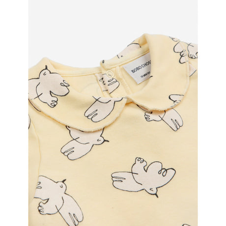 Bobo Choses Light Yellow Freedom Bird All Over Collar T-Shirt 2