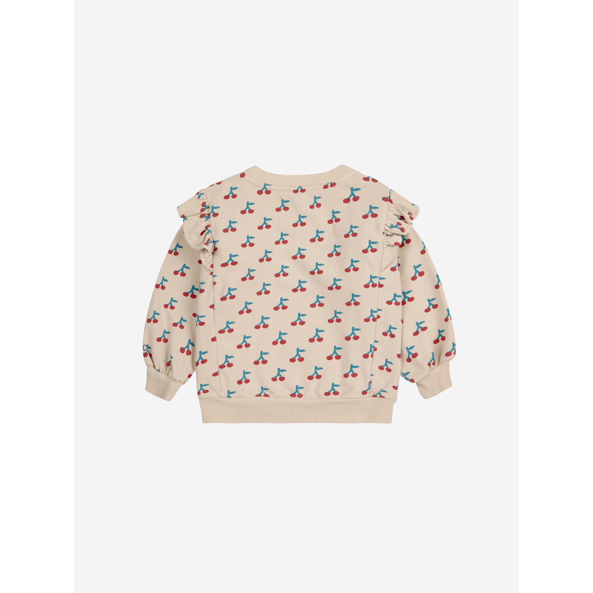 Bobo Choses White Cherry All Over Ruffle Sweatshirt