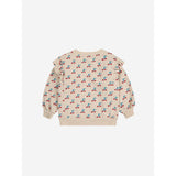 Bobo Choses White Cherry All Over Ruffle Sweatshirt