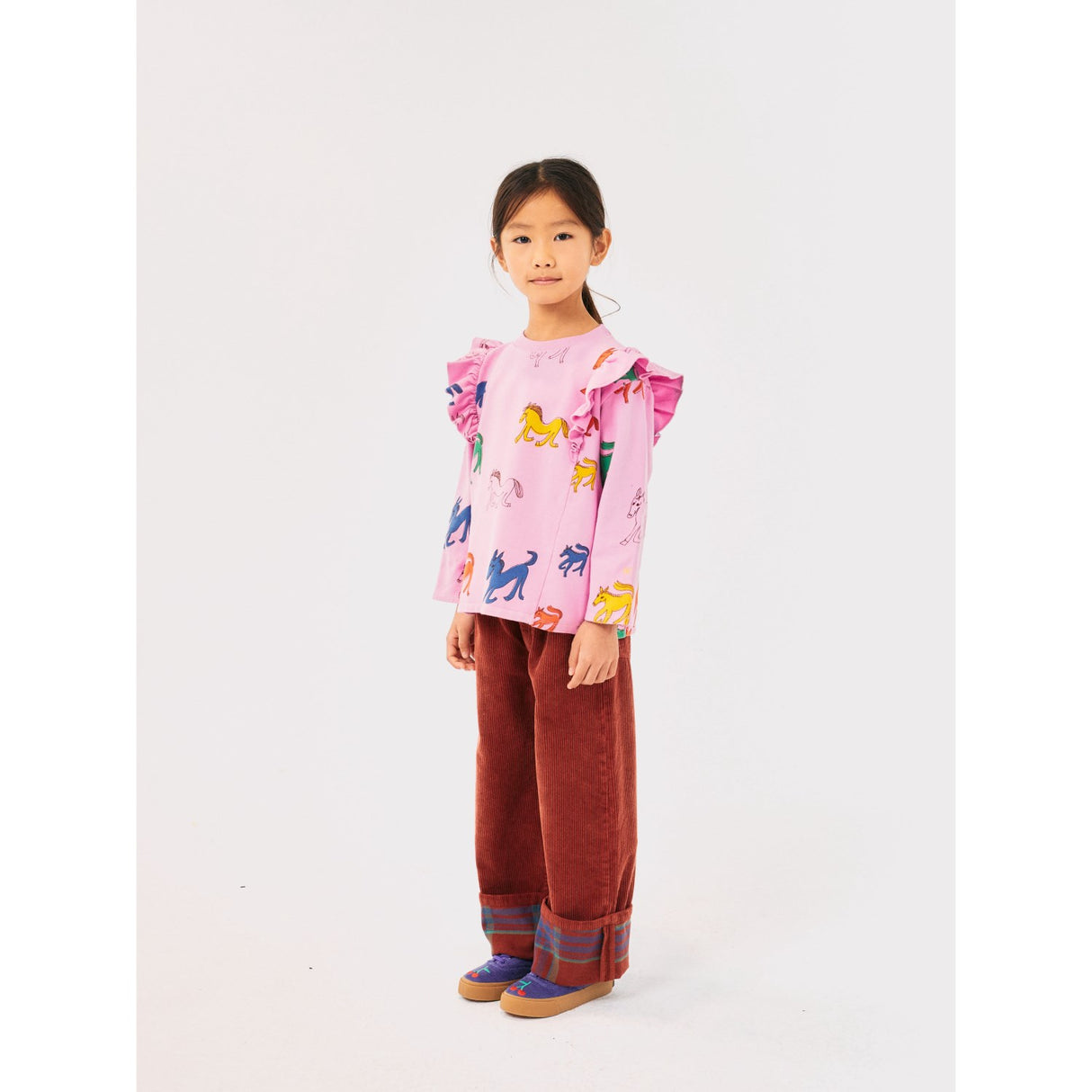 Bobo Choses Pink Wonder Horse All Over Ruffle Bluse 3