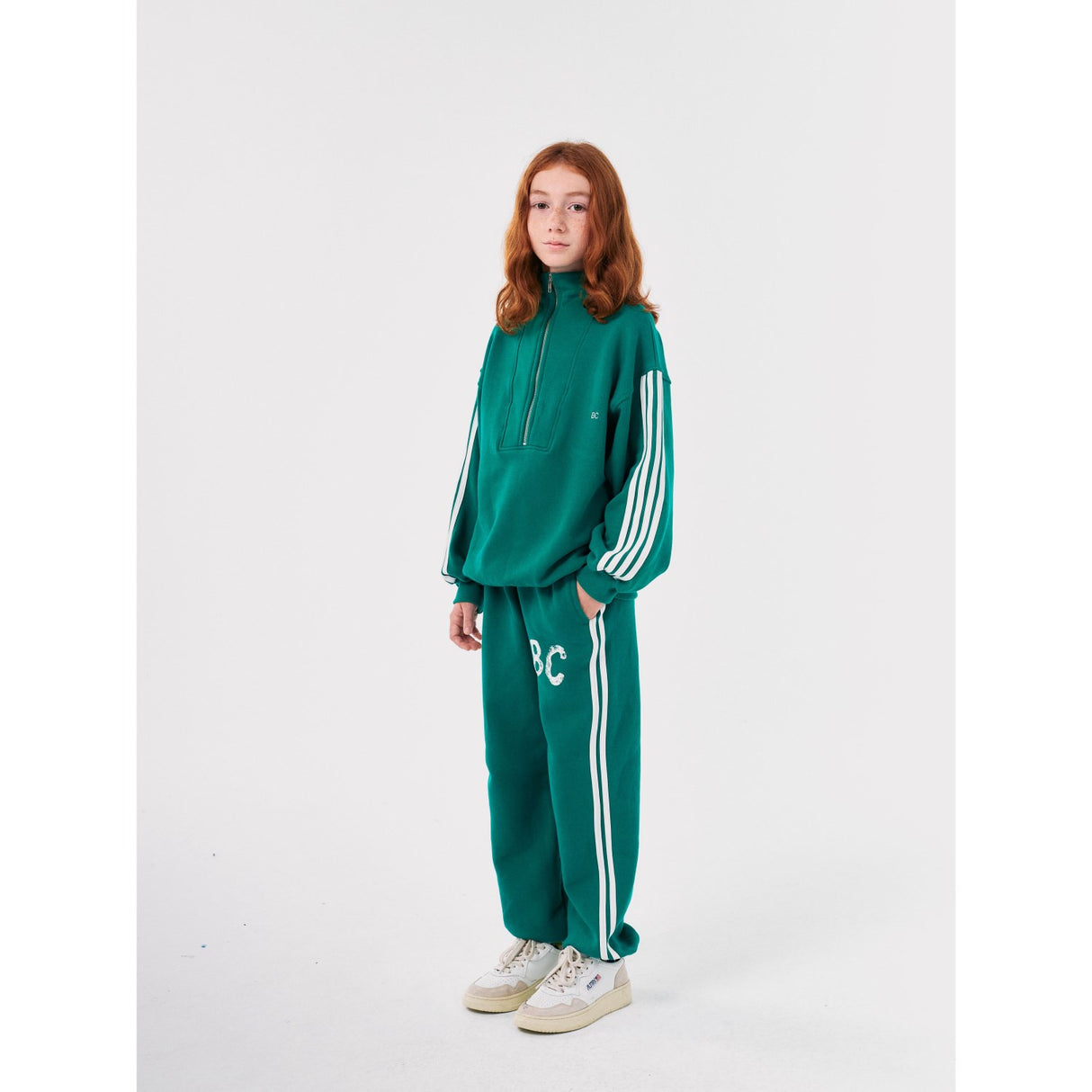 Bobo Choses Green B.C Shadow Stripes Sweatpants