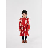 Bobo Choses Red Freedom Bird All Over Ruffle Kjole