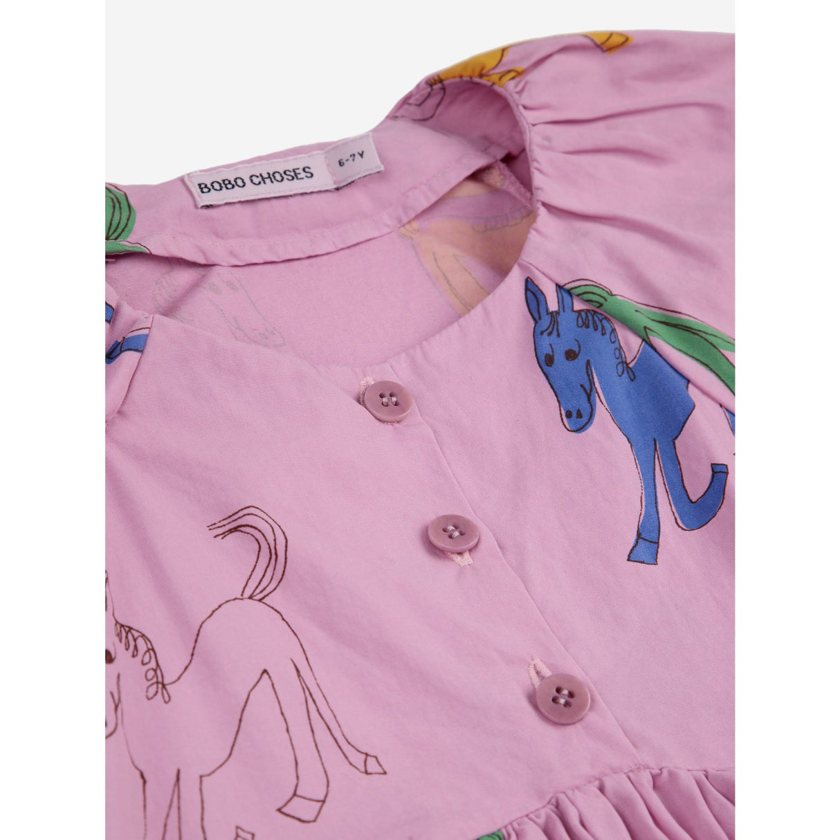 Bobo Choses Pink Wonder Horse All Over Woven Dress 5