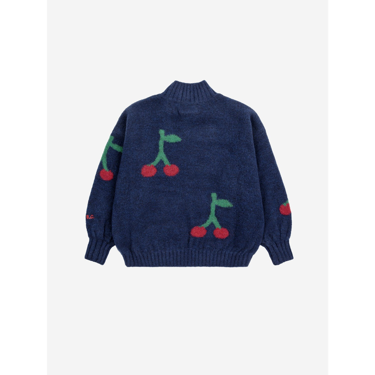 Bobo Choses Navy Blue Bobo Cherry All Over Turtle Neck Jumper 8