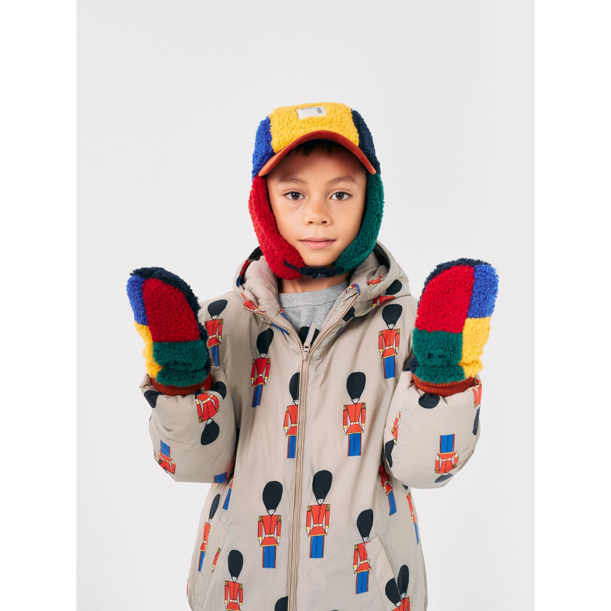 Bobo Choses Light Brown Little Tin Soldiers All Over Anorak