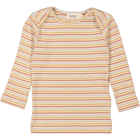 MarMar Modal Rib Autumn Stripe Mix Tor Bluse