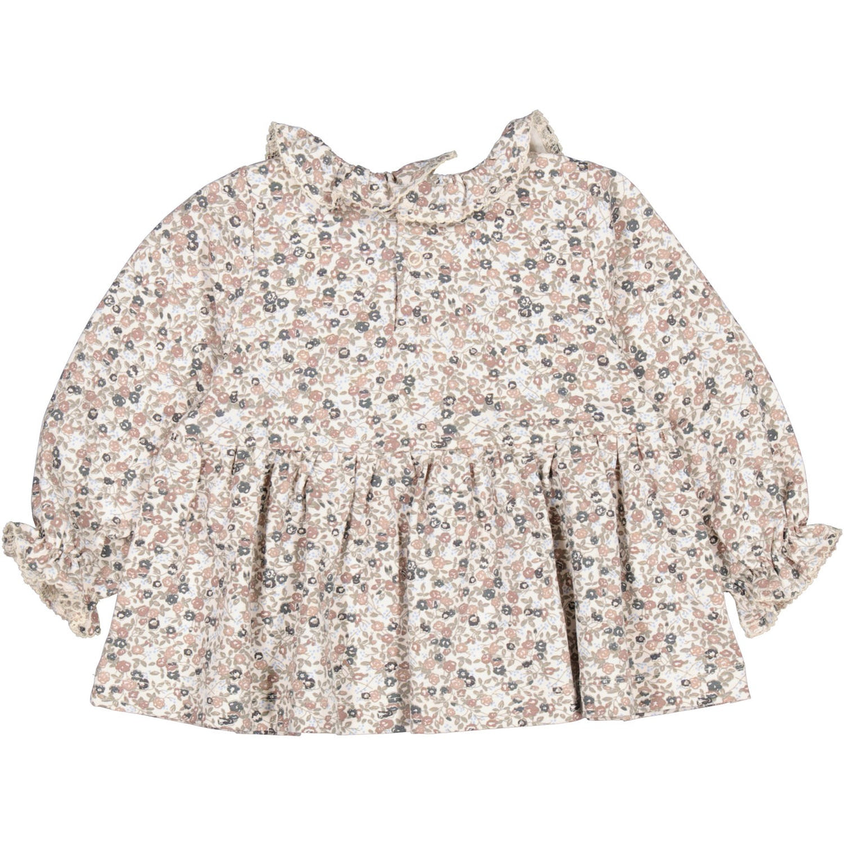 MarMar Jersey Print Deep Peony Tiora Frill LS Bluse