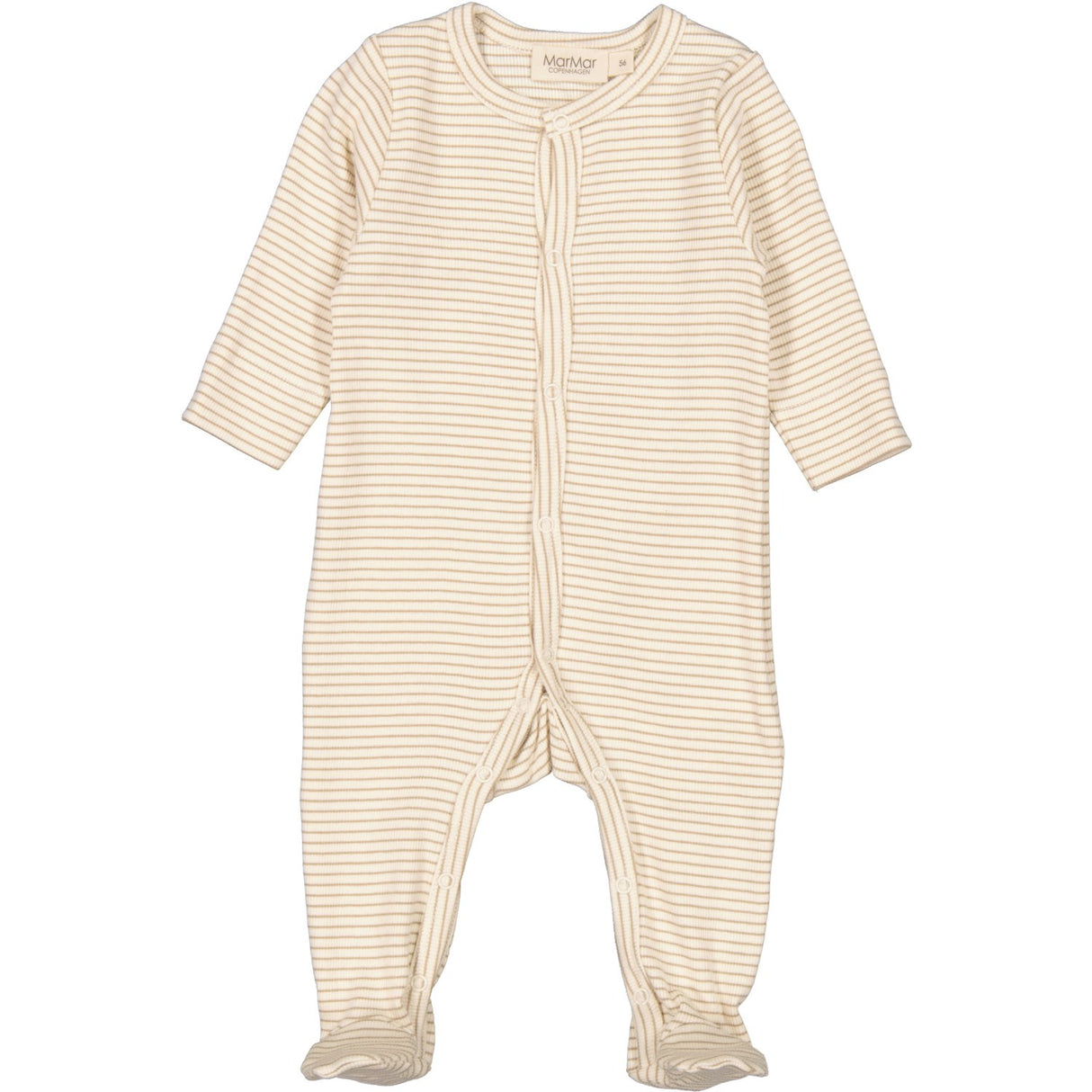 MarMar New Born Modal Fine Rib Sandstone Stripe Rukano Heldragt