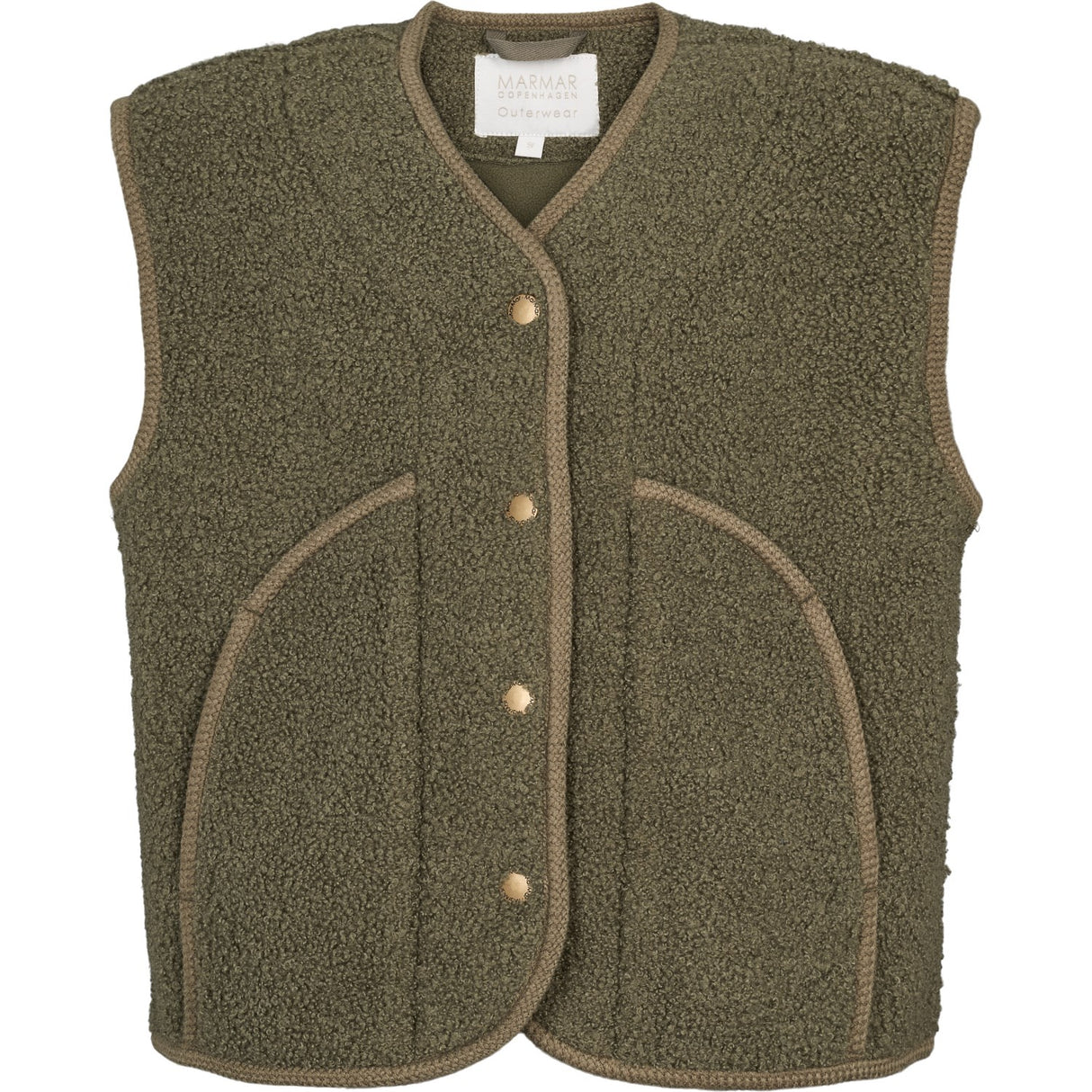 MarMar Bonded Teddy Olive Leaf Jolly Fleece Vest