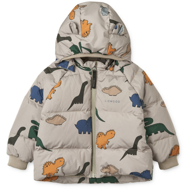 LieWood Dinosaurs / Mist Polle Down Puffer Dunjakke