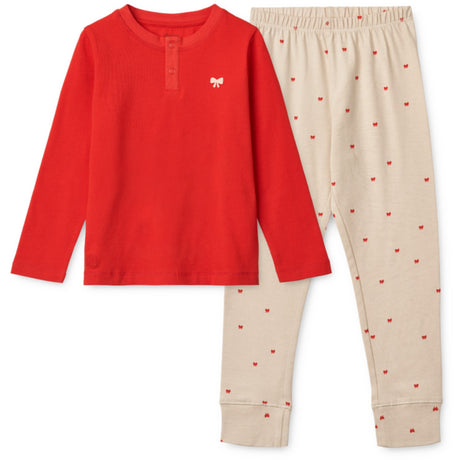 LIEWOOD Holiday Bow Sandy / Apple Red Wilhelm Printed Pyjamas Sæt