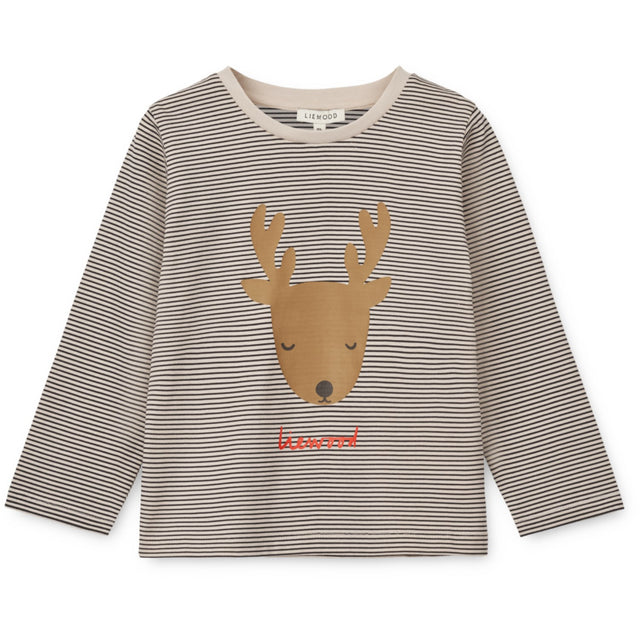 LIEWOOD Holiday Reindeer / Stripe Navy Apia Placement Bluse