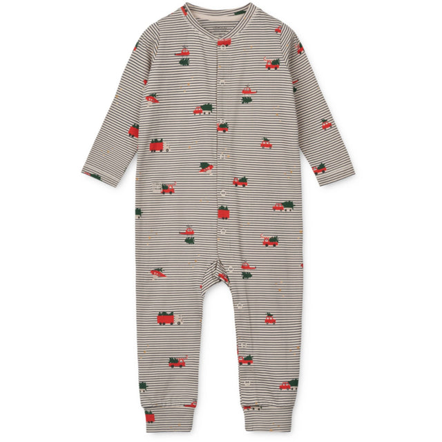 LIEWOOD Holiday Vehicles / Stripe Navy Birk Printed Pyjamas Natdragt