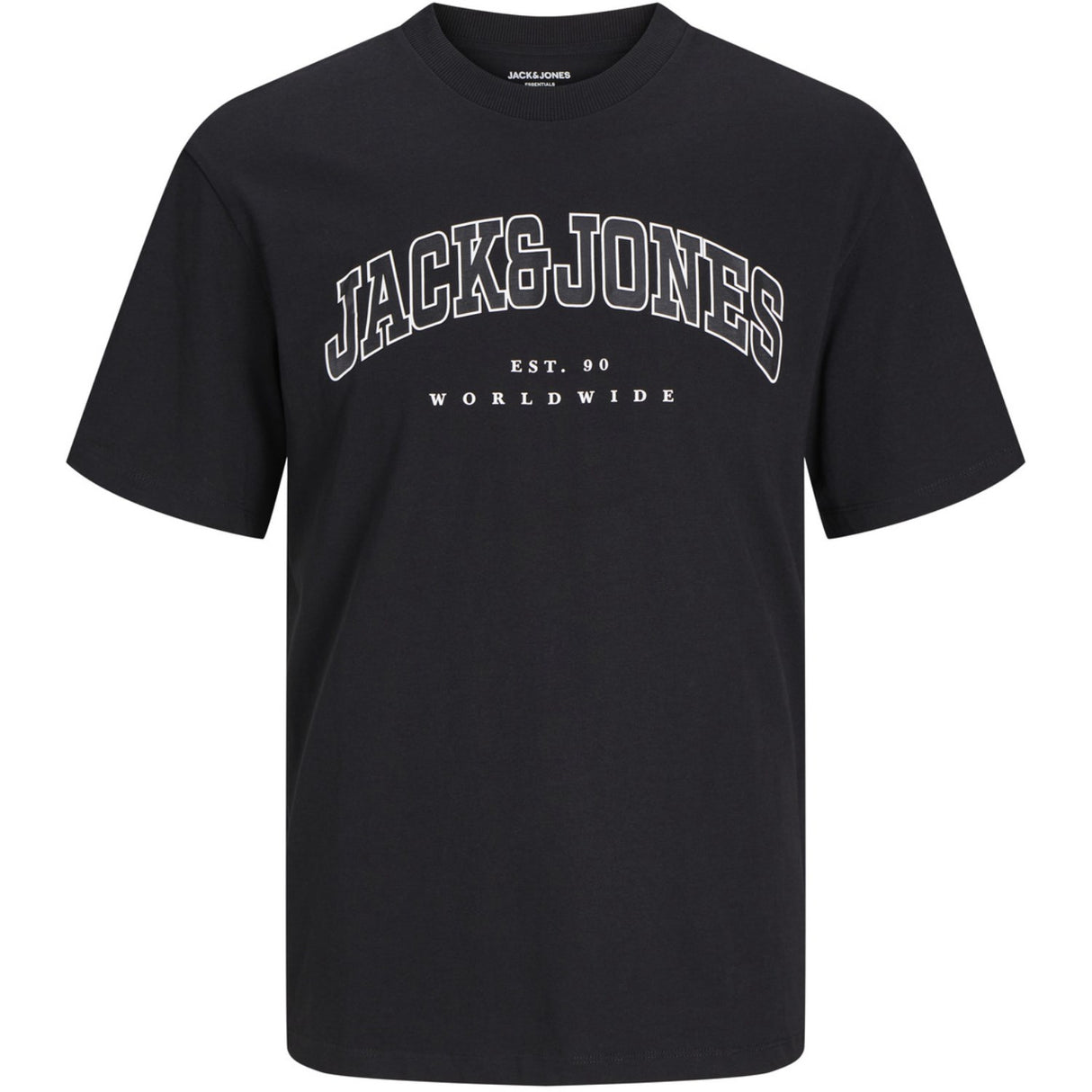 Jack & Jones Junior Black Caleb Varsity T-Shirt O-Neck Noos