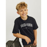 Jack & Jones Junior Black Caleb Varsity T-Shirt O-Neck Noos