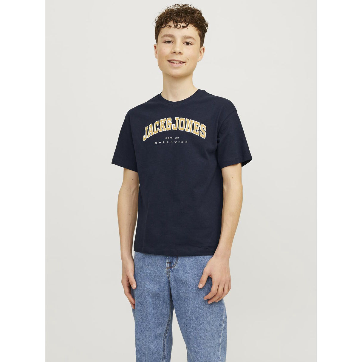 Jack & Jones Junior Navy Blazer Caleb Varsity T-Shirt O-Neck Noos