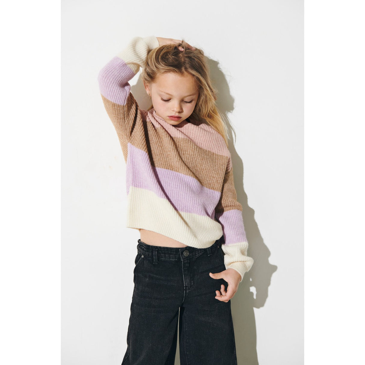 kids ONLY Sepia Rose Sandy Stripe Strik Bluse Noos