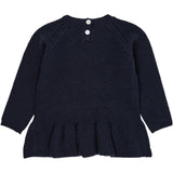 Copenhagen Colors Navy Lammeulds Bluse M. Flæse og Sløjfe Broderi