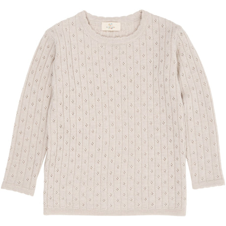 Copenhagen Colors Pale Cream Melange Merino Classic Pointelle Bluse