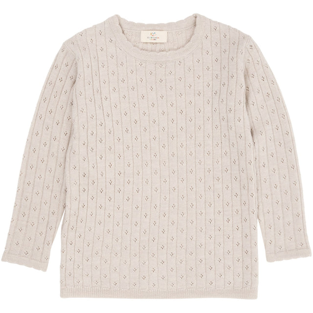 Copenhagen Colors Pale Cream Melange Merino Classic Pointelle Bluse