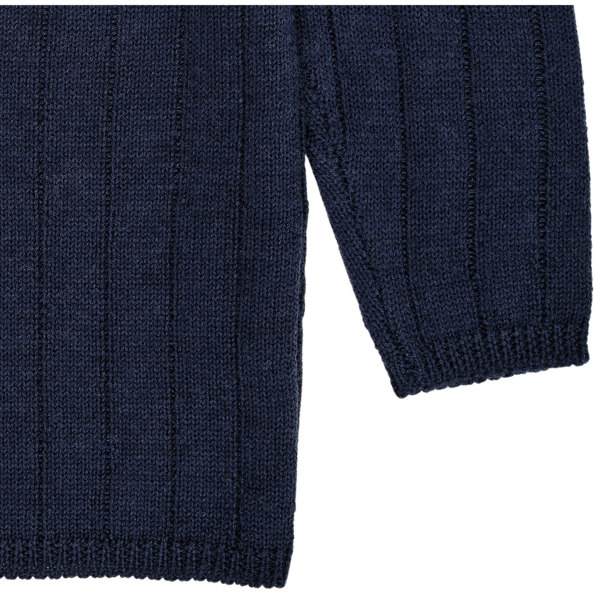 Copenhagen Colors Navy Merino Knitted Cardigan M. Bred Rib