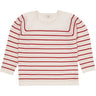 Copenhagen Colors Cream/Dusty Rose/Red Combi Merino Striped Bluse