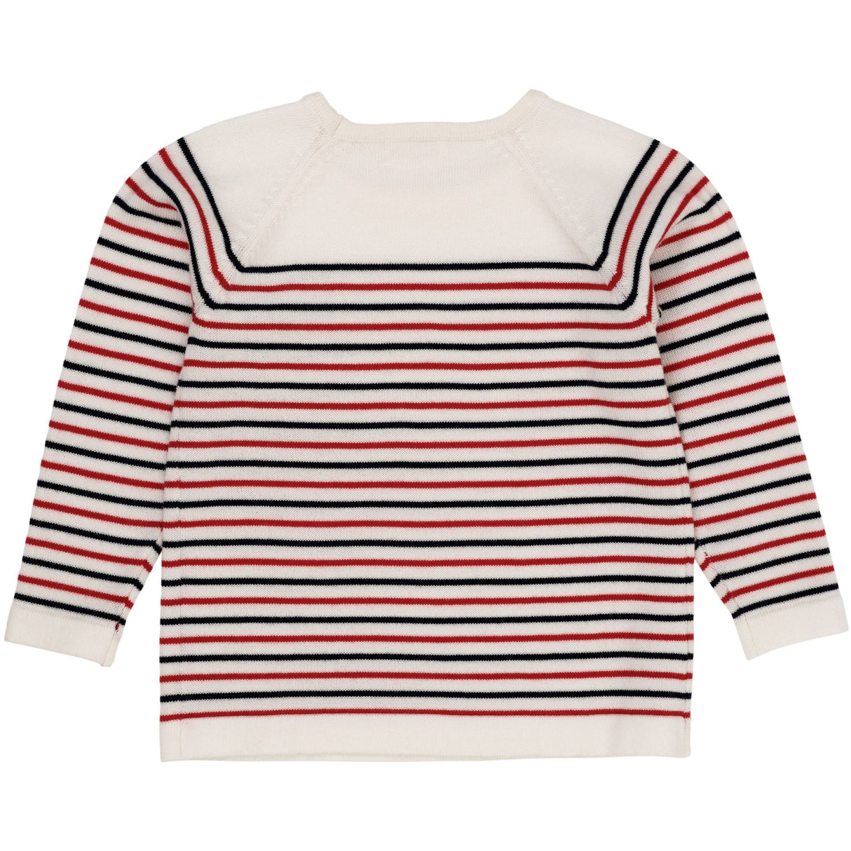 Copenhagen Colors Cream/Navy/Red Combi Merino Striped Bluse