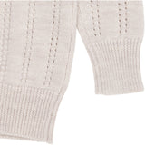 Copenhagen Colors Pale Cream Melange Merino Pattern Cardigan M. Krave