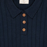 Copenhagen Colors Navy/Cream Combi Merino Polo Skjorte