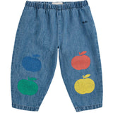 Bobo Choses Light Blue Poma Multicolor Denim Pants