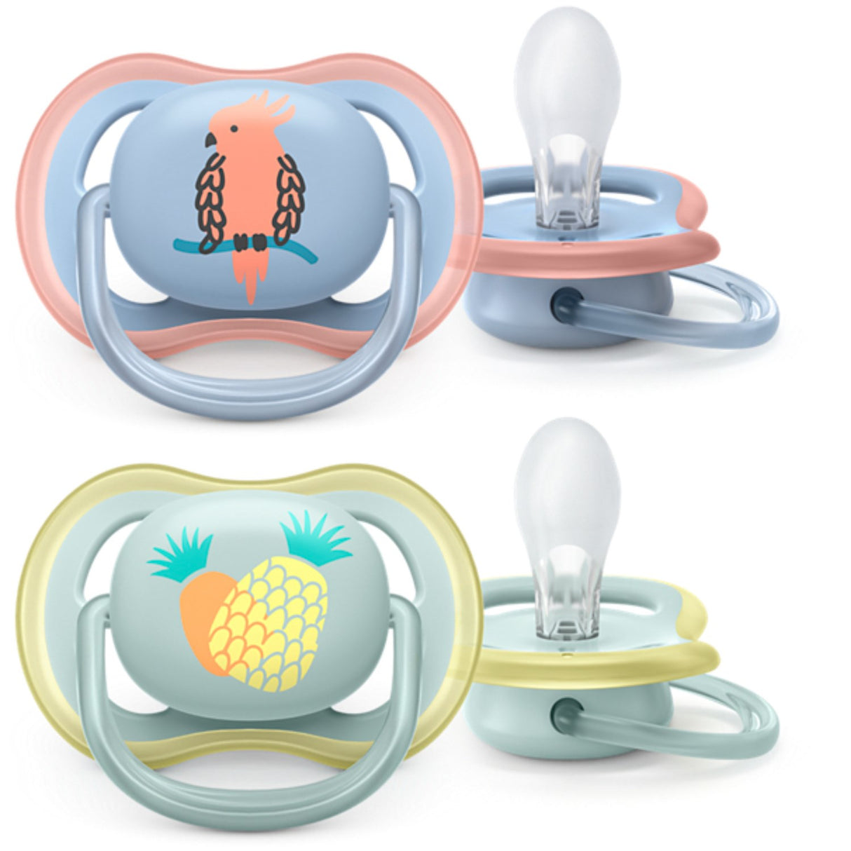 Philips Avent Ultra Air Sutter 0-6 mdr Ananas/Papegøje 2-pak 3