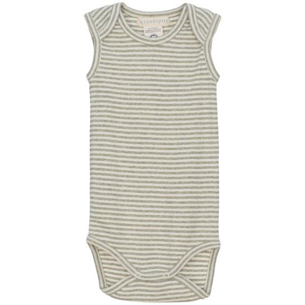 Serendipity Baby Stripe Body Tank Sage/Ecru