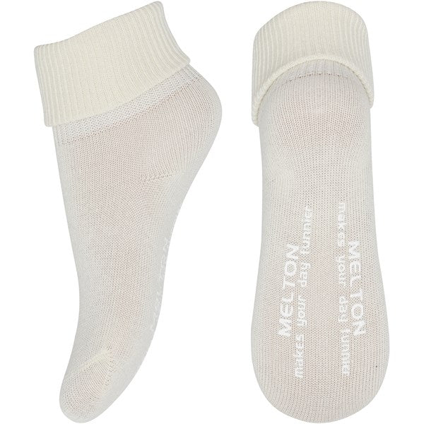 MELTON Bomuld Anti-Slip Strømper Off White