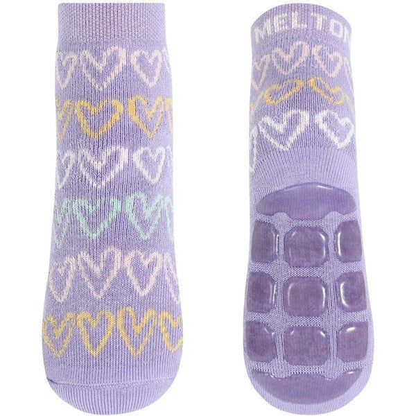 MELTON Doodle Heart Anti-Slip Strømper Daybreak