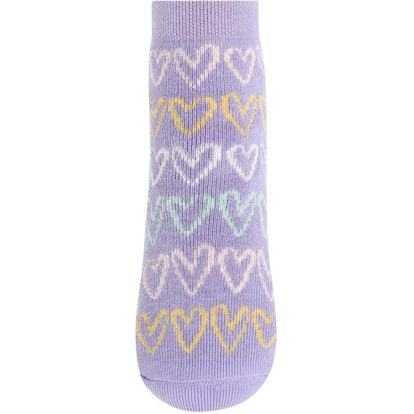 MELTON Doodle Heart Anti-Slip Strømper Daybreak 2