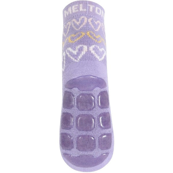 MELTON Doodle Heart Anti-Slip Strømper Daybreak 3