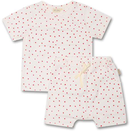 Petit Piao Bright Red Shorts Sæt Printed