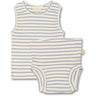 Petit Piao Spring Blue Undertøjs Sæt Modal Striped