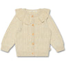 Petit Piao Off White Cardigan Strik Cabel Collar