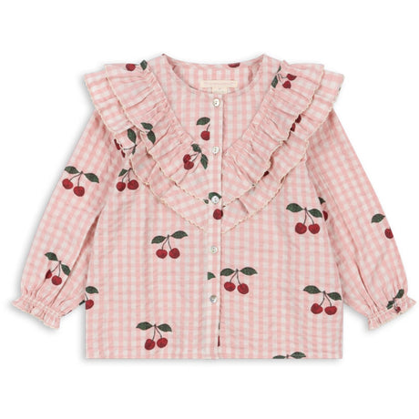 Konges Sløjd Cherry Check Kim Frill Bluse GOTS