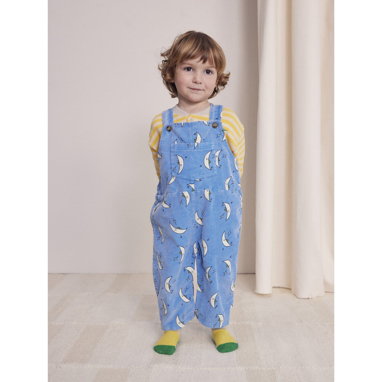 Bobo Choses Light Blue Beneath The Moon Micro Corduroy Dungaree 3