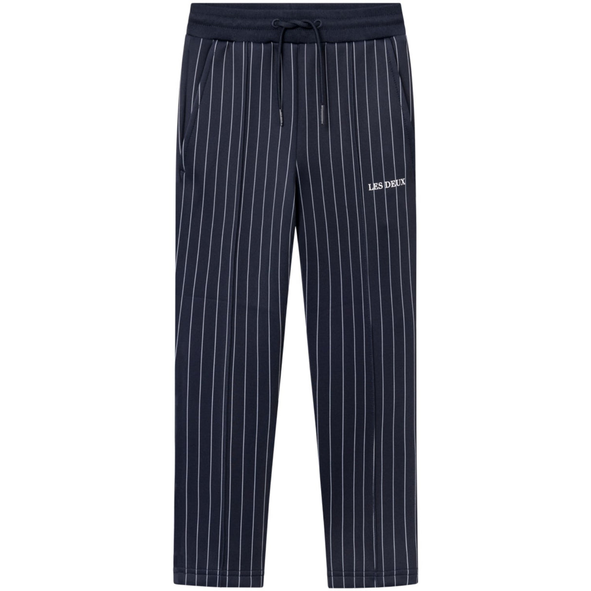 Les Deux Kids Dark Navy/Light Ivory Striped Ballier Pinstripe Track Pants Kids