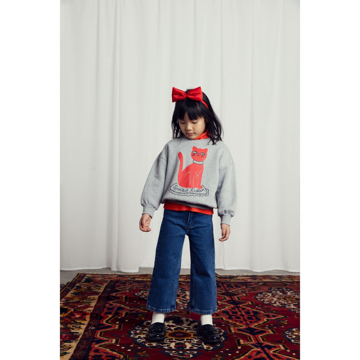 Mini Rodini Grey melange Cat Sp Sweatshirt 4