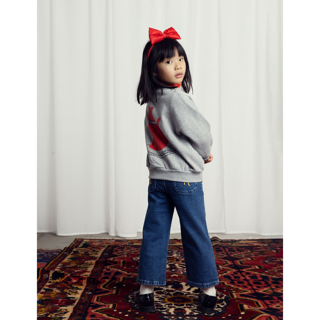 Mini Rodini Grey melange Cat Sp Sweatshirt 3