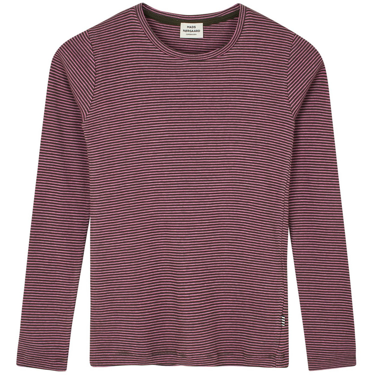 Mads Nørgaard Rosin/Carmine Rose 2x2 Cotton Stripe Talino Bluse