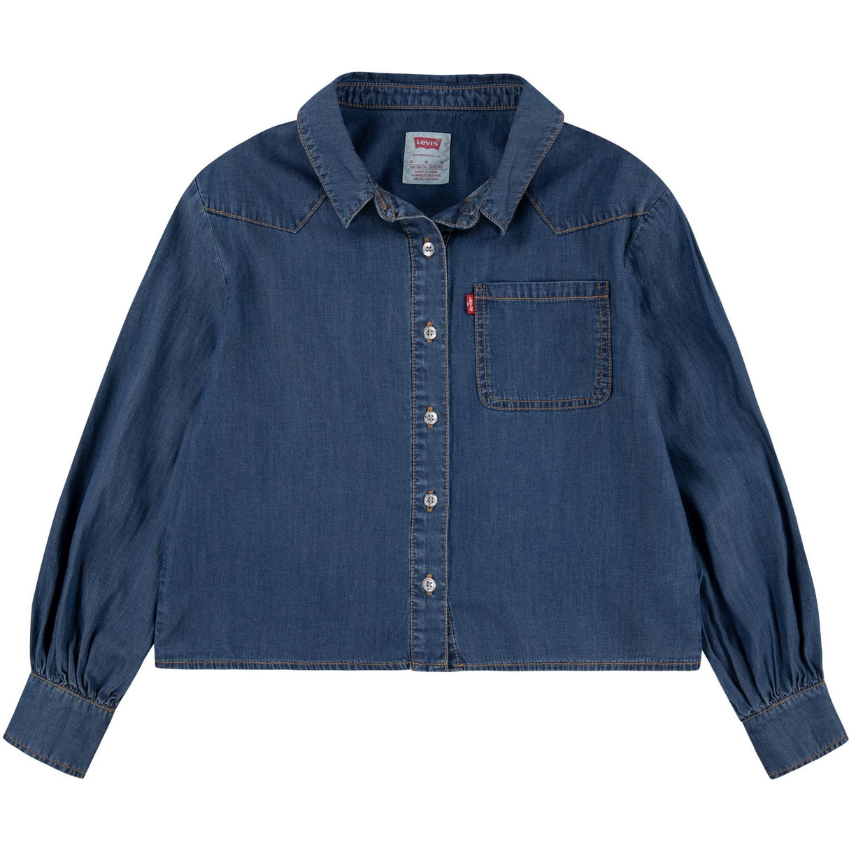 Levi's BLUE Western Peasant Denim Shirt 5