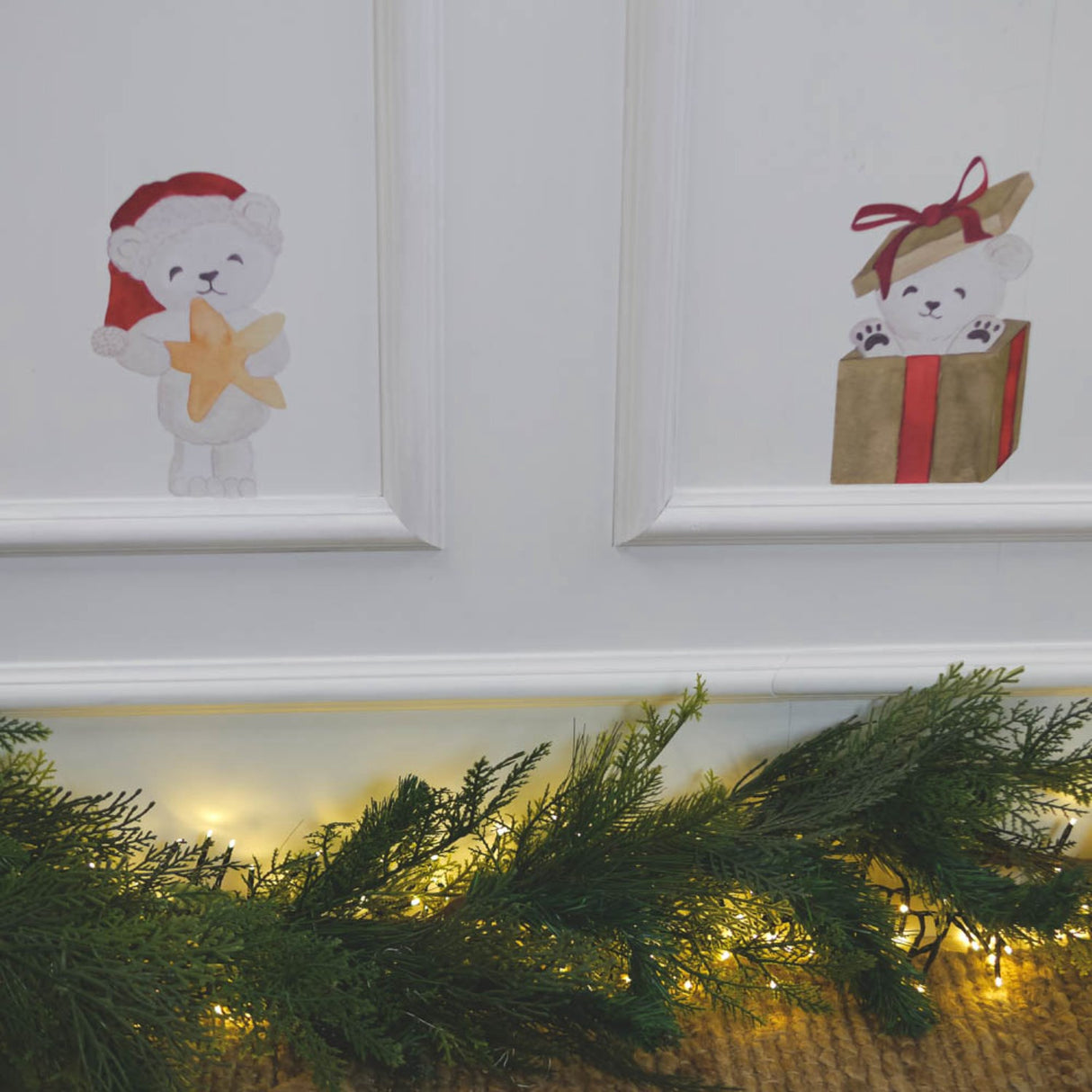 That's Mine White Wallsticker Santa Bears